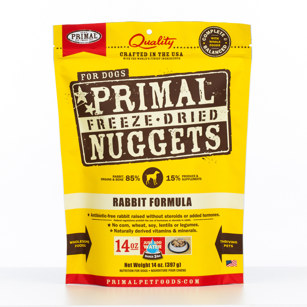 Primal Raw Freeze-Dried Nuggets Rabbit Formula Dog Food, 14-oz