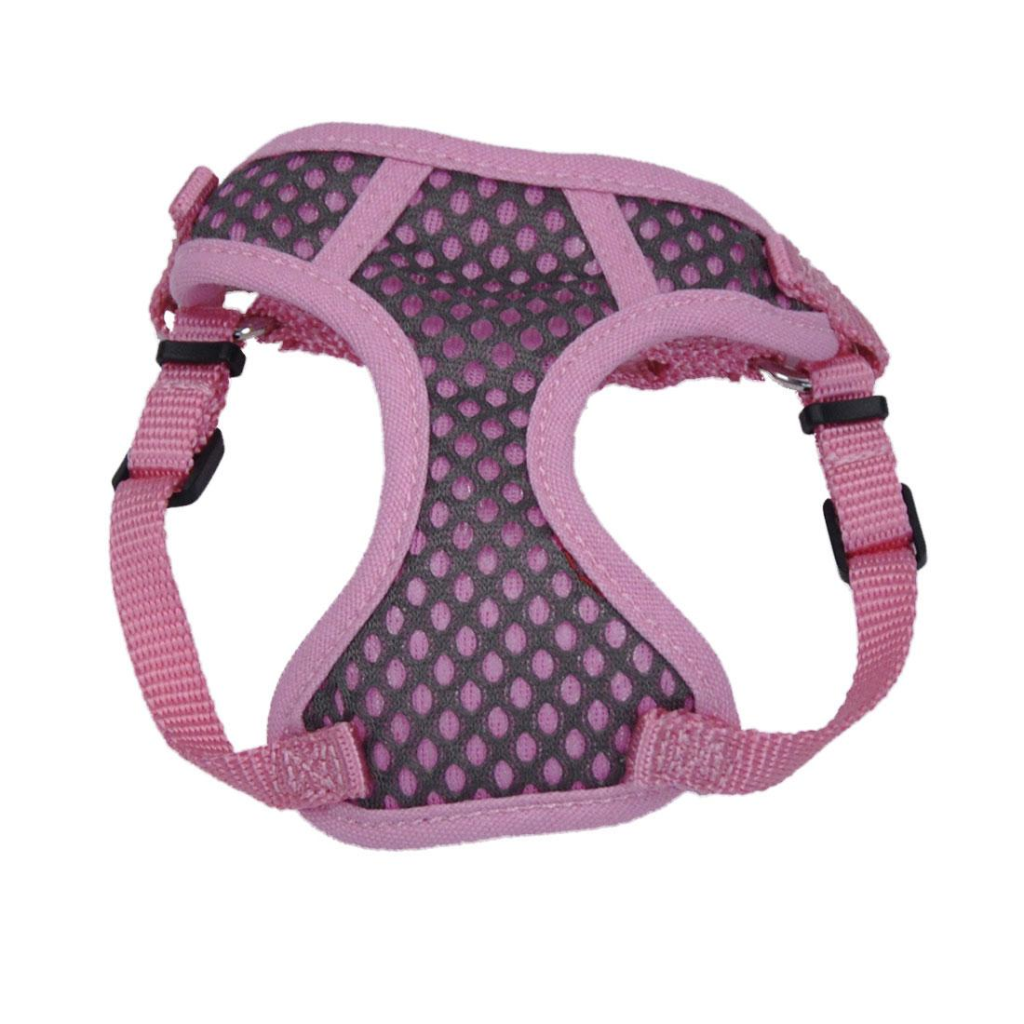 Coastal Comfort Soft Sport Wrap Adjustable Dog Harness, Grey & Pink, 3/8-in x 11-13-in