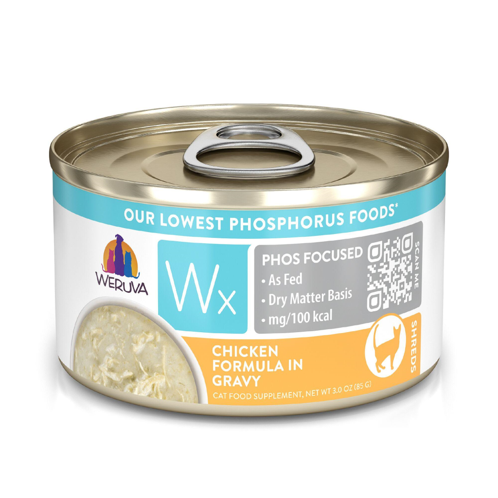 Weruva Wx Phos Focused Chicken Formula in Gravy Wet Cat Food Can, 3-oz