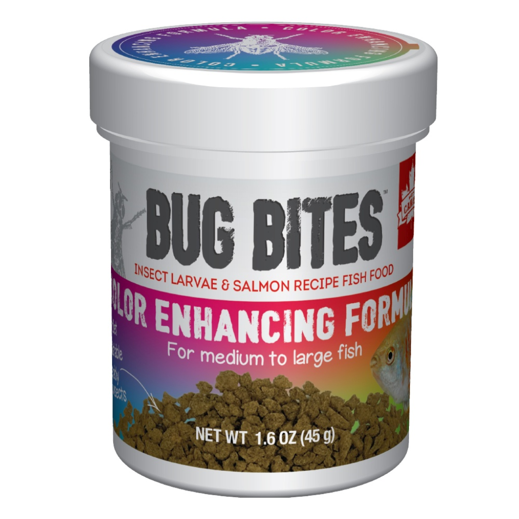 Fluval Bug Bites Color Enhancing Formula Granules for Medium-Large Fish, 1.5-oz