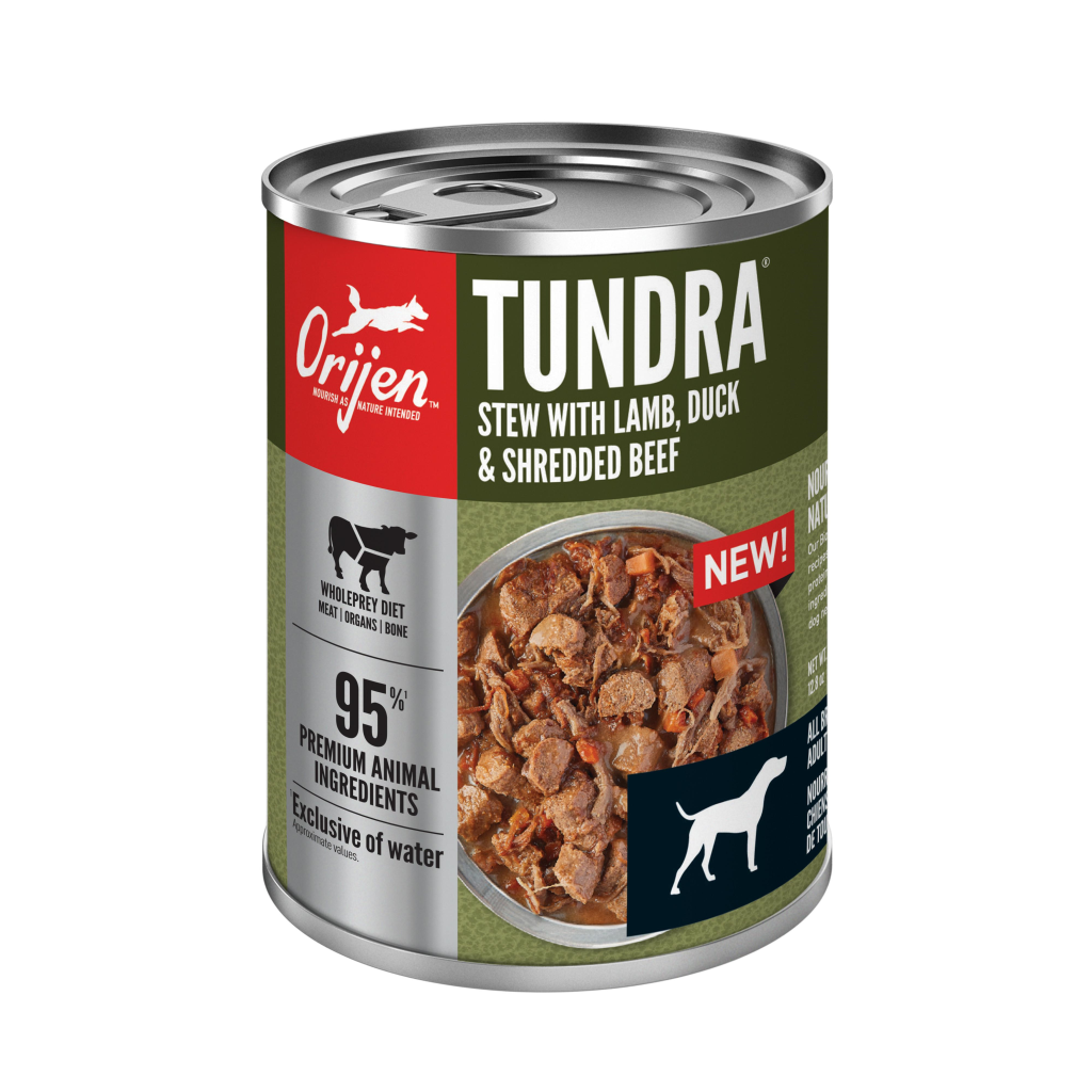 ORIJEN Tundra Stew with Shredded Beef, Duck & Lamb Wet Dog Food, 12.8-oz