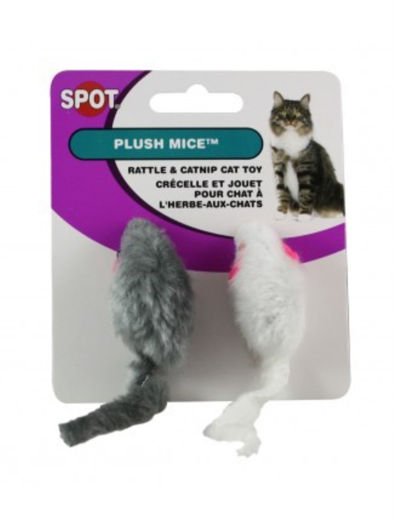 Ethical Pet Spot Plush Mice Cat Toy, 2-pack