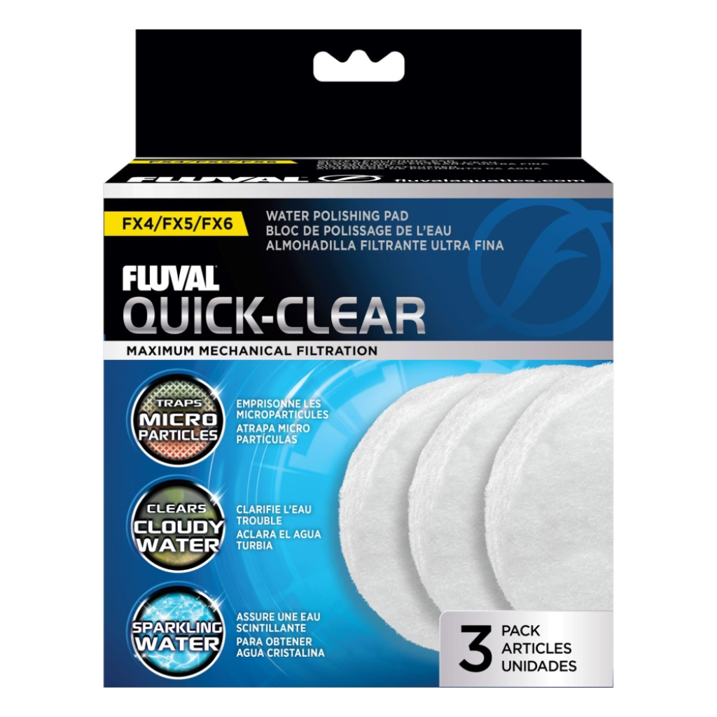 Fluval FX4/FX5/FX6 Quick-Clear Polishing Pad for Aquariums, 3-pk