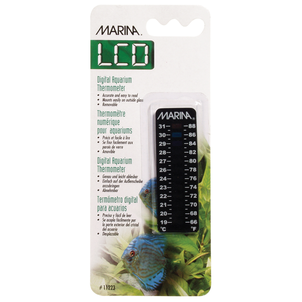 Marina LCD Aquarium Thermometer - Centigrade - Fahrenheit - 19 to 31° C (66 to 88° F)