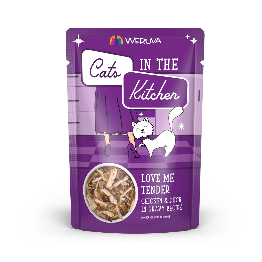 Cats in the Kitchen Love Me Tender Chicken & Duck in Gravy Wet Cat Food Pouch, 3-oz