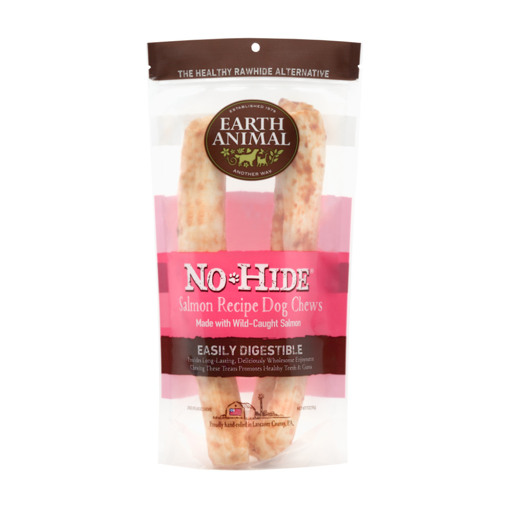 Earth Animal No-Hide Salmon Chew Dog Treat, Large, 2-pack