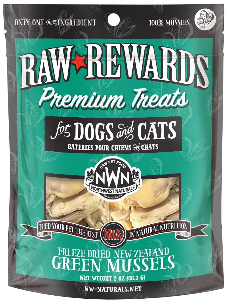 Northwest Naturals Premium Green Lipped Mussels Freeze-Dried Dog Treats, 2-oz