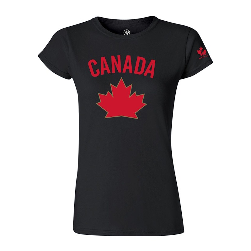 Team Canada Hockey Women's Black Fan Tee