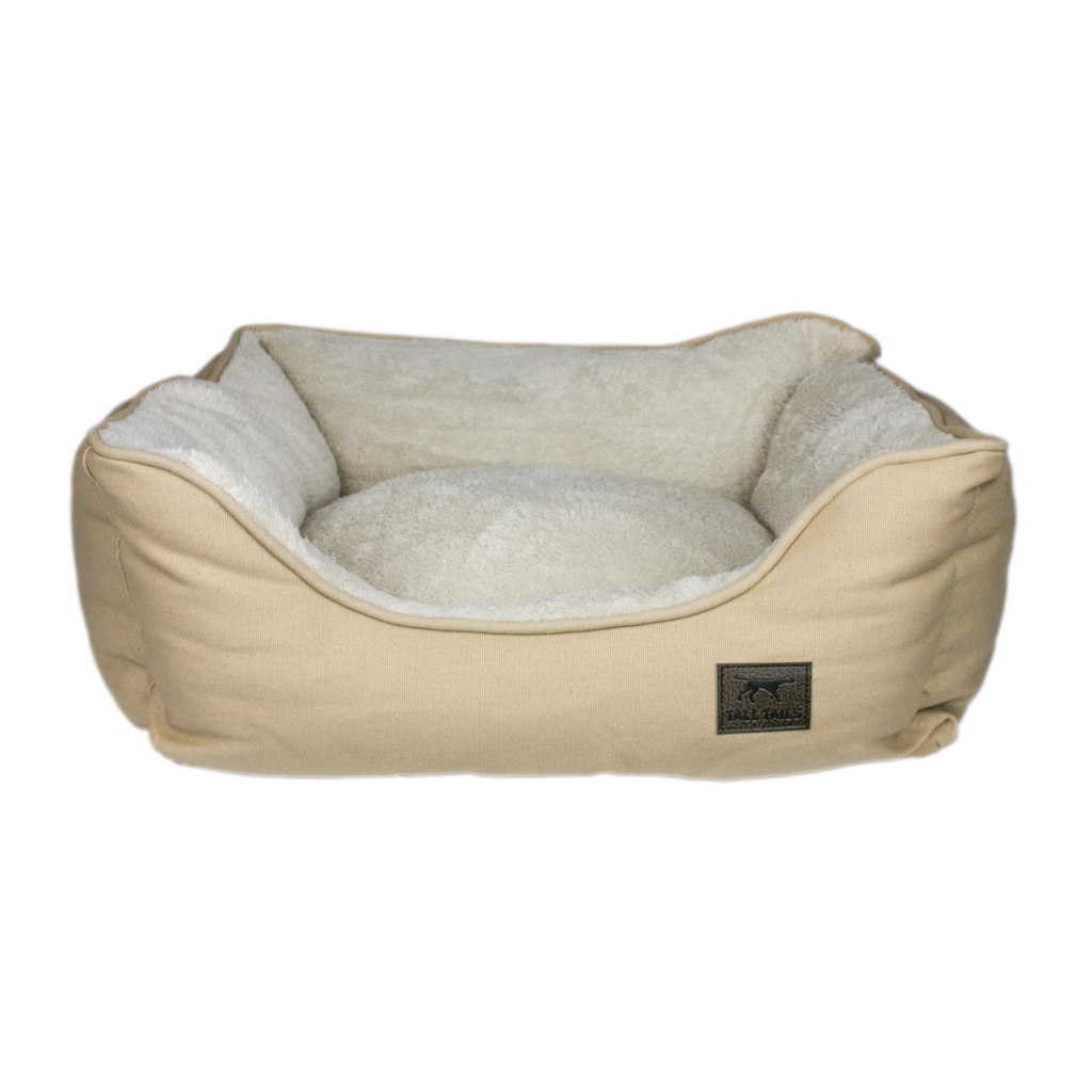 Tall Tails Dream Chaser Bolster Pet Bed, Khaki, Large