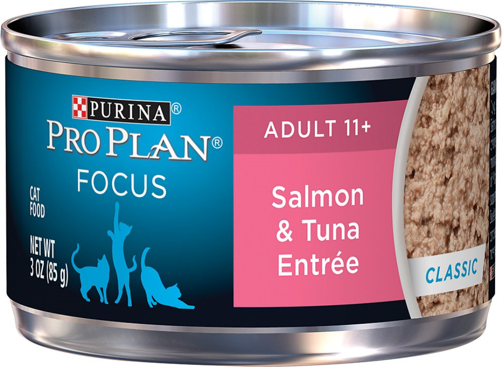 Purina Pro Plan Focus Adult 11+ Classic Salmon & Tuna Entree Canned Cat Food, 3-oz