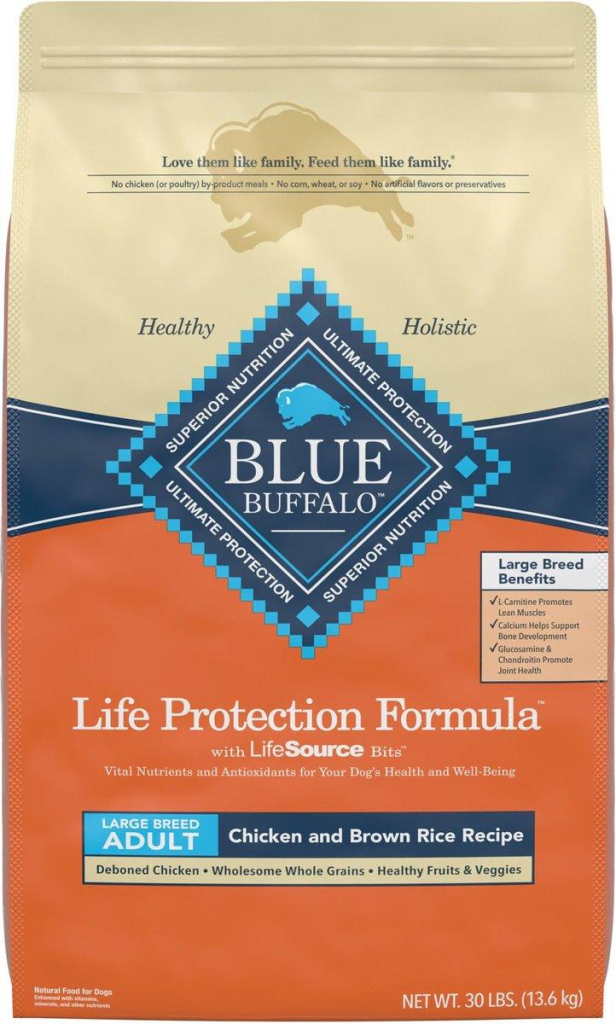 Blue Buffalo Life Protection Formula Large Breed Adult Chicken & Brown Rice Recipe Dry Dog Food, 30-lb