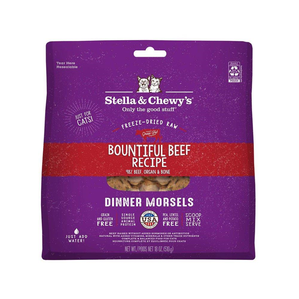 Stella & Chewy's Bountiful Beef Dinner Morsels Raw Freeze-Dried Cat Food, 18-oz