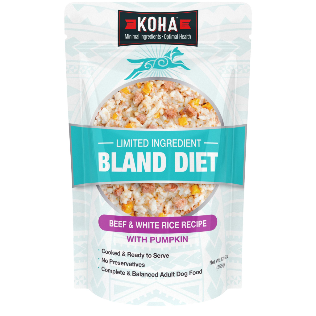 Koha Limited Ingredient Bland Diet Beef & White Rice Wet Dog Food Pouch, 12.5-oz