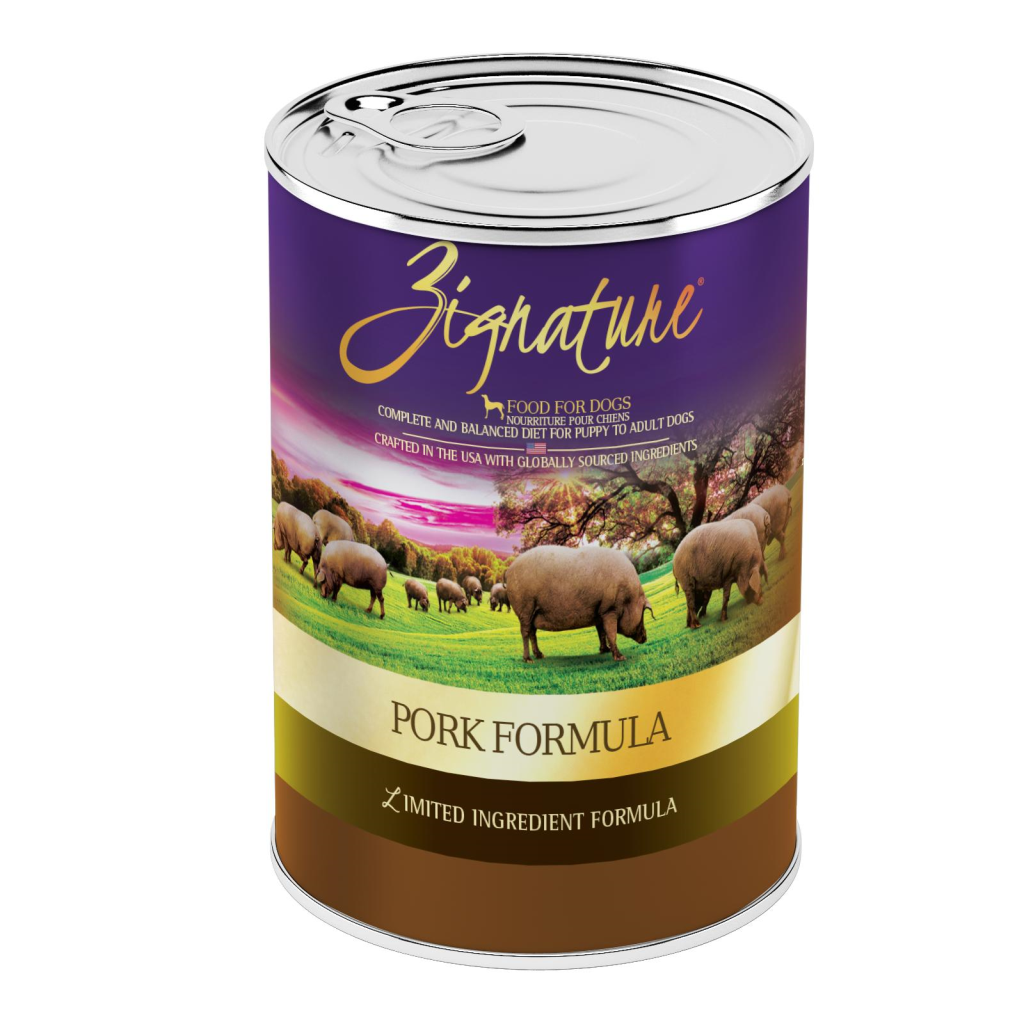 Zignature Pork Limited Ingredient Formula Grain-Free Wet Dog Food Can, 13-oz
