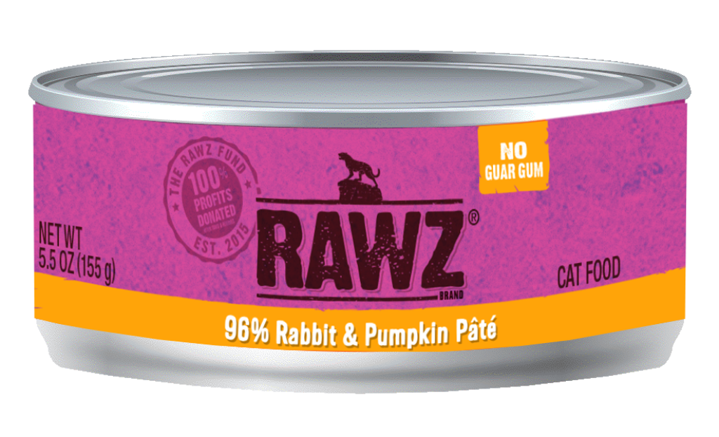 RAWZ Cat 96% Rabbit & Pumpkin Pate Wet Cat Food Can, 5.5-oz