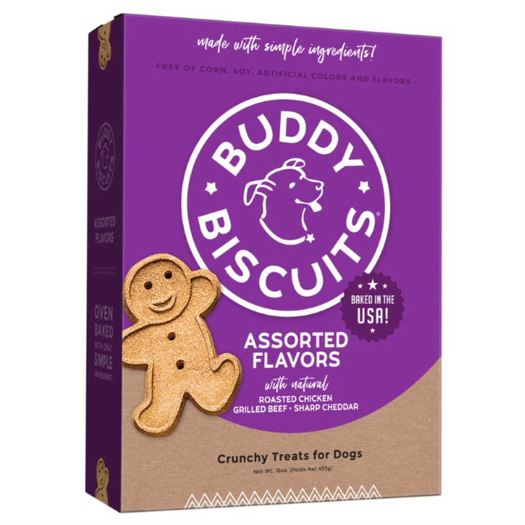 Buddy Biscuits with Assorted Flavors Oven Baked Dog Treat, 16-oz