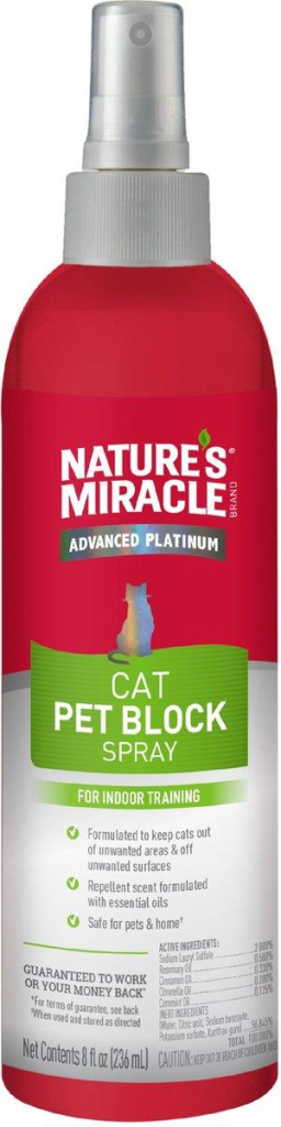Nature's Miracle Advanced Platinum Pet Block Spray for Cats, 8-oz