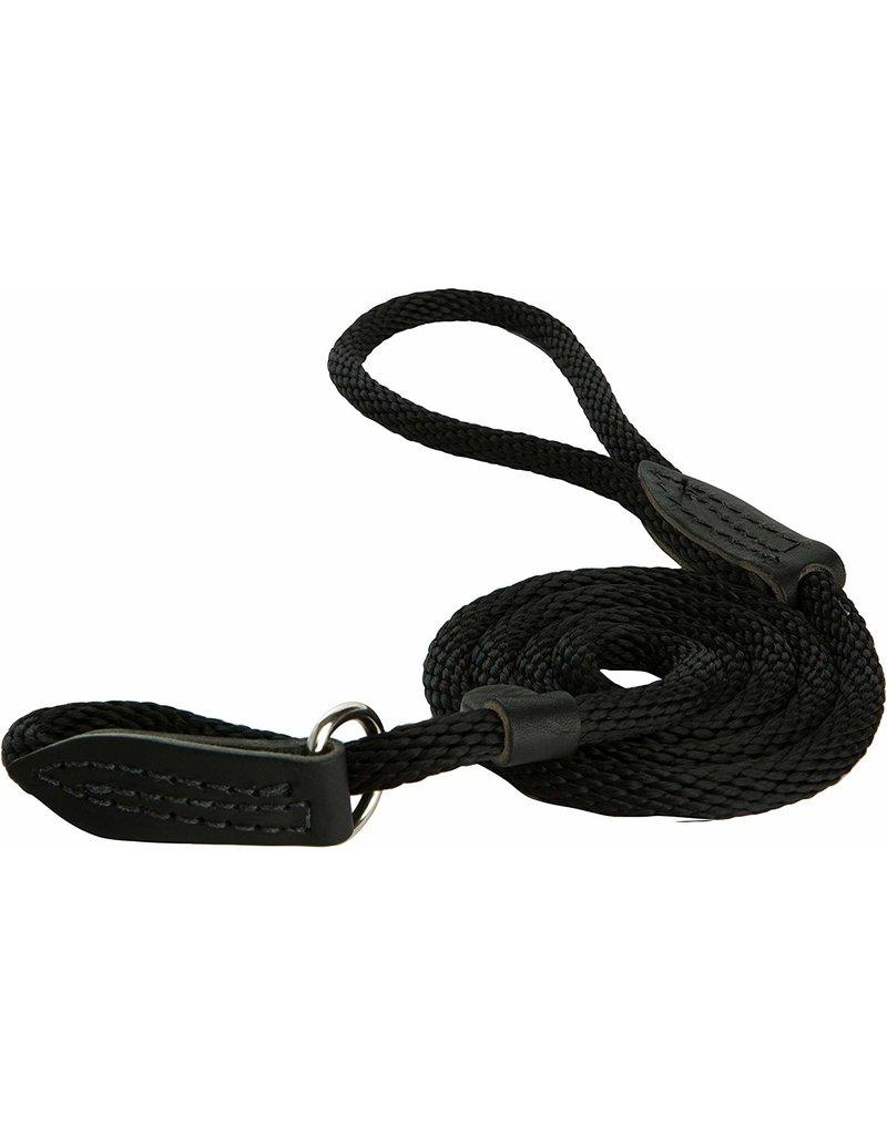Leather Brothers British Rope Slip Dog Lead, Black, 6-ft