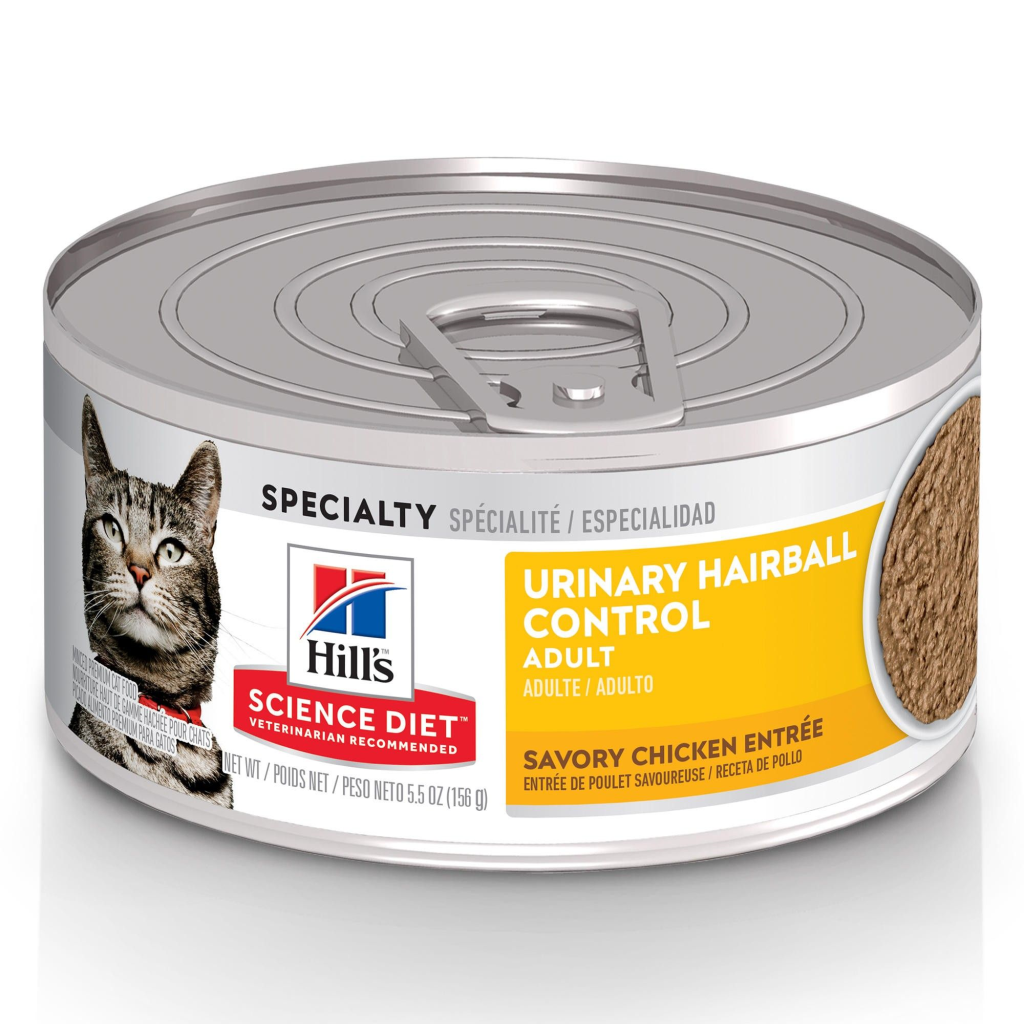 Hill's Science Diet Adult Urinary Hairball Control Chicken Entree Wet Cat Food, 5.5-oz