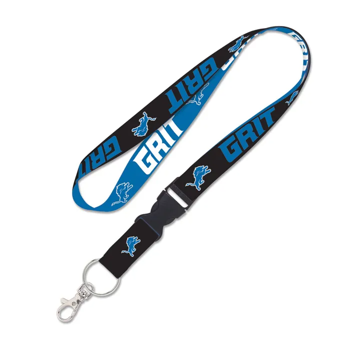 Detroit Lions Grit Lanyard with Detachable Buckle 1"