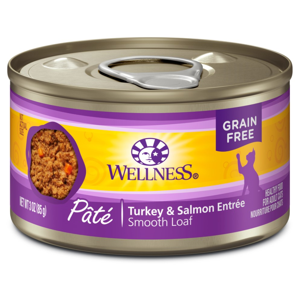 Wellness Complete Health Pate Turkey & Salmon Formula Grain-Free Wet Cat Food Cans, 3-oz