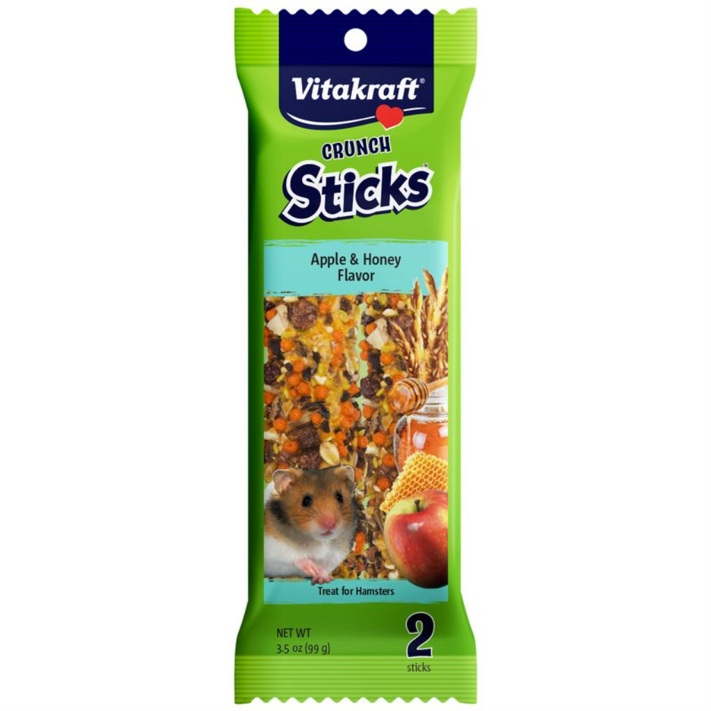 Vitakraft Crunch Sticks Dwarf Hamster Treats, Apple & Honey, 3.5-oz