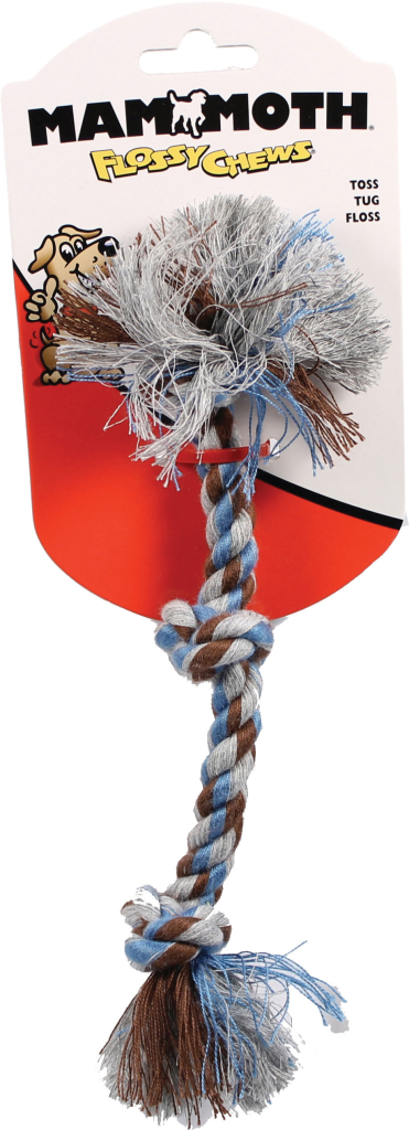 Mammoth Flossy Chews 3 Knot Rope Dog Toy, Color Varies, Mini