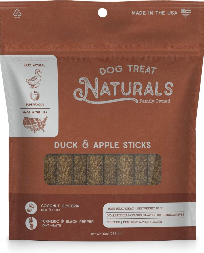 Dog Treat Naturals Superfood Duck & Apple Sticks Dog Treats, 10-oz