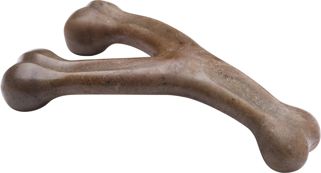Benebone Bacon Flavored Wishbone Dog Chew Toy, Medium
