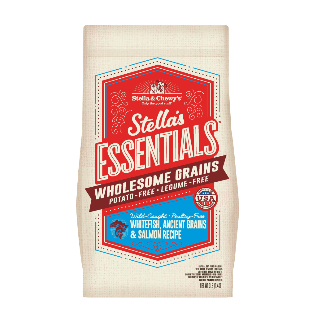 Stella & Chewy's Essentials Wholesome Grains Whitefish, Salmon & Ancient Grains Dry Dog Food, 3-lb