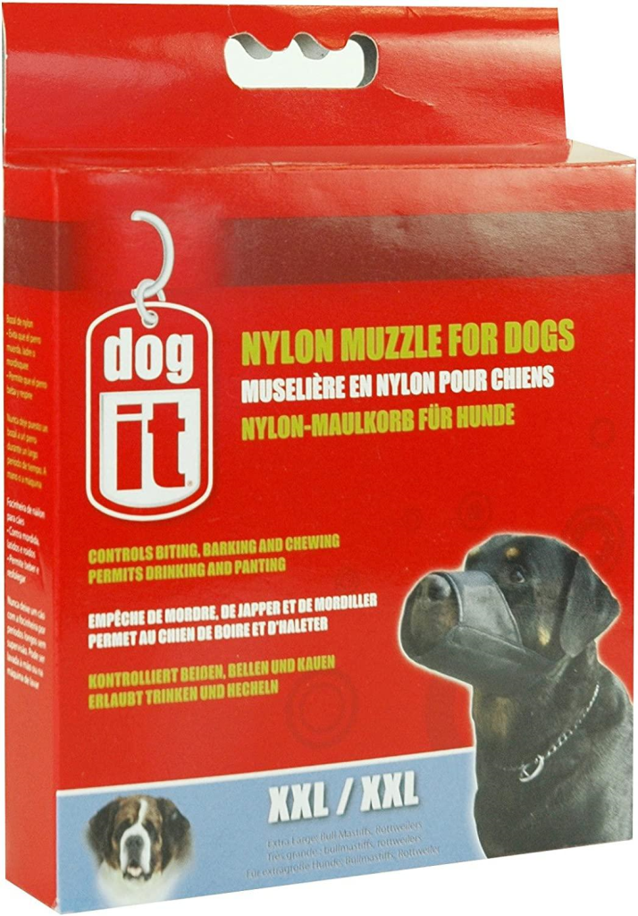 Dogit Nylon Dog Muzzle, Black, XX-Large