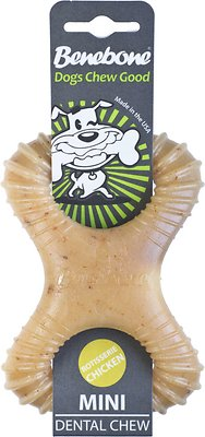 Benebone Rotisserie Chicken Flavored Dental Dog Chew Toy, Mini