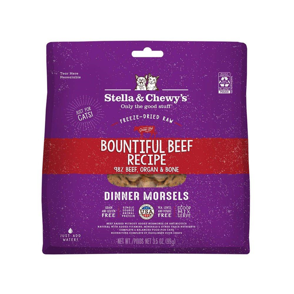 Stella & Chewy's Bountiful Beef Dinner Morsels Raw Freeze-Dried Cat Food, 3.5-oz