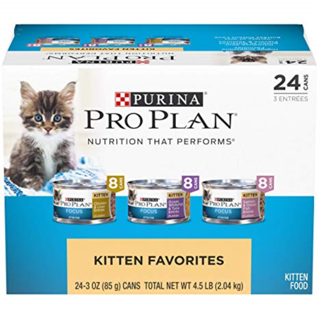 Purina Pro Plan Focus Kitten Favorites Variety Pack Canned Cat Food, 3-oz, 24-pack