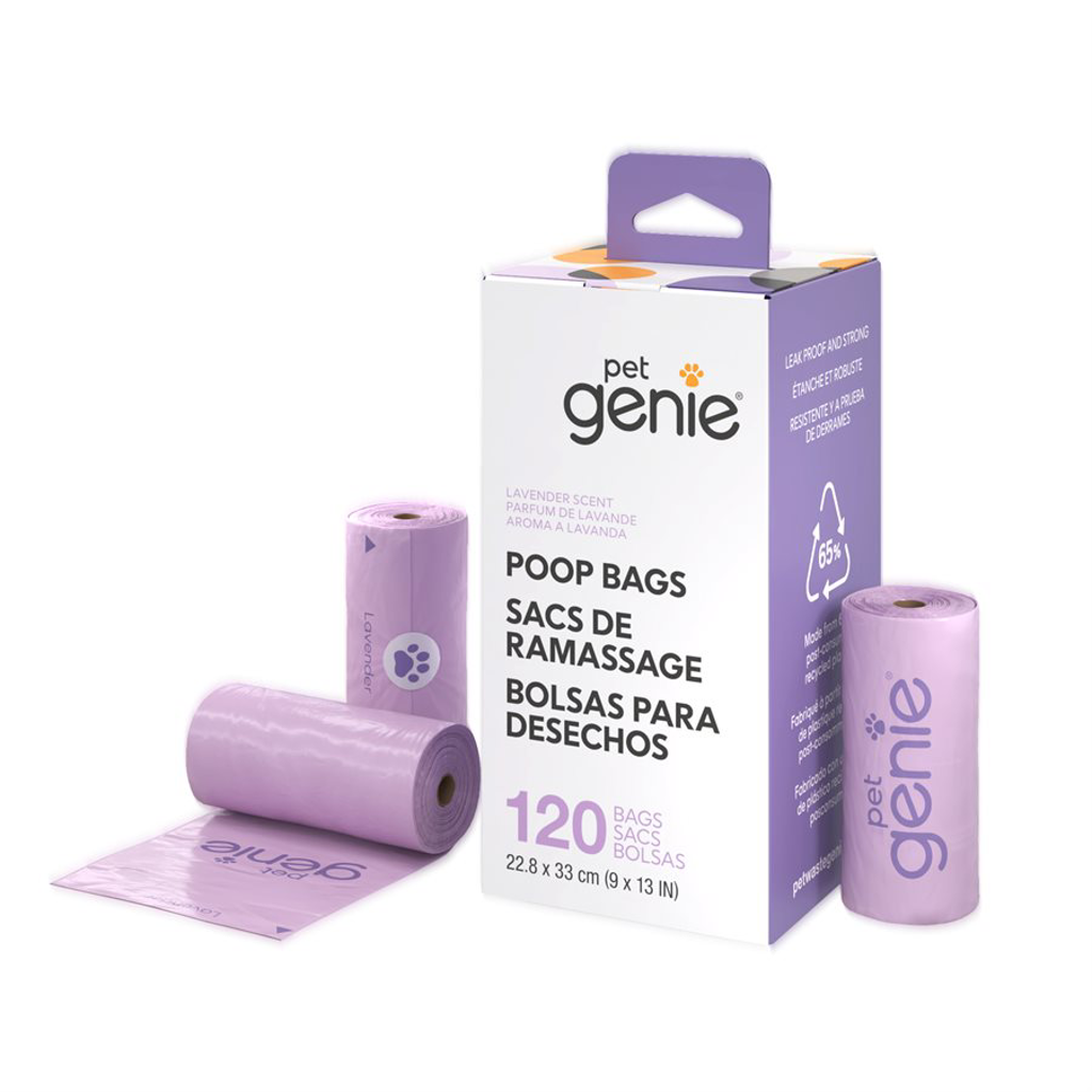 Pet Genie Dog Poop Bags - 8 Rolls (120 bags)