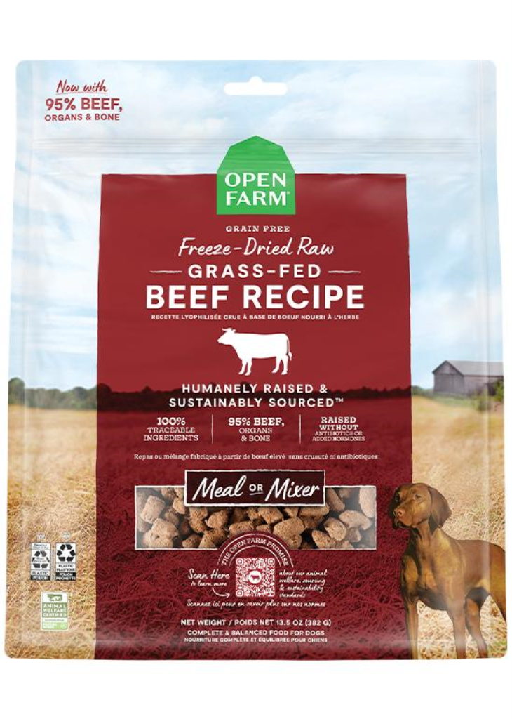 Open Farm Grass Fed Beef Recipe Freeze-Dried Raw Dog Food, 3.5-oz