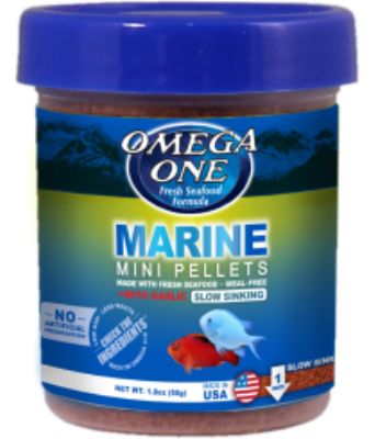 Omega One Marine Mini Pellets Fish Food, 1.8-oz