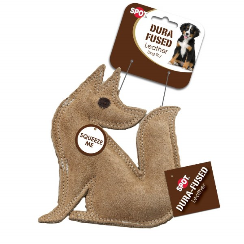 Ethical Pet Dura-Fused Leather Fox Dog Toy, Small