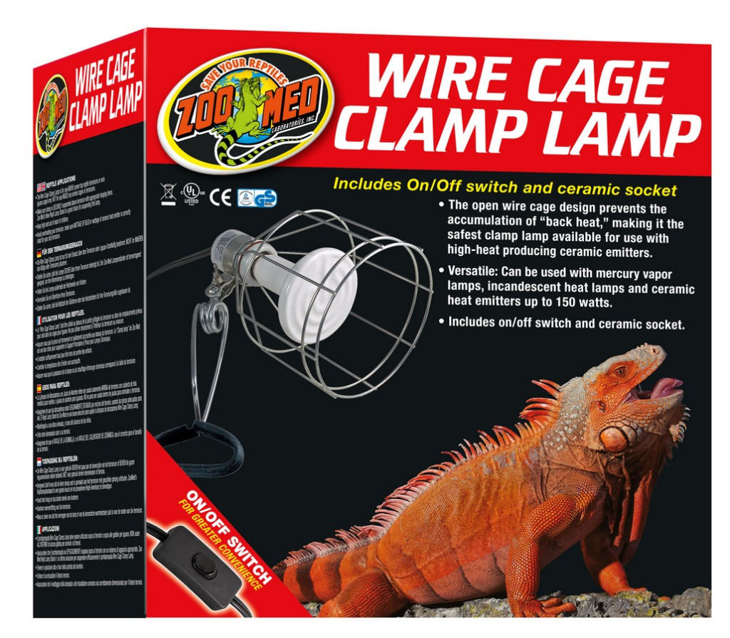 Zoo Med Wire Cage Clamp Lamp Fixture, 150-watt