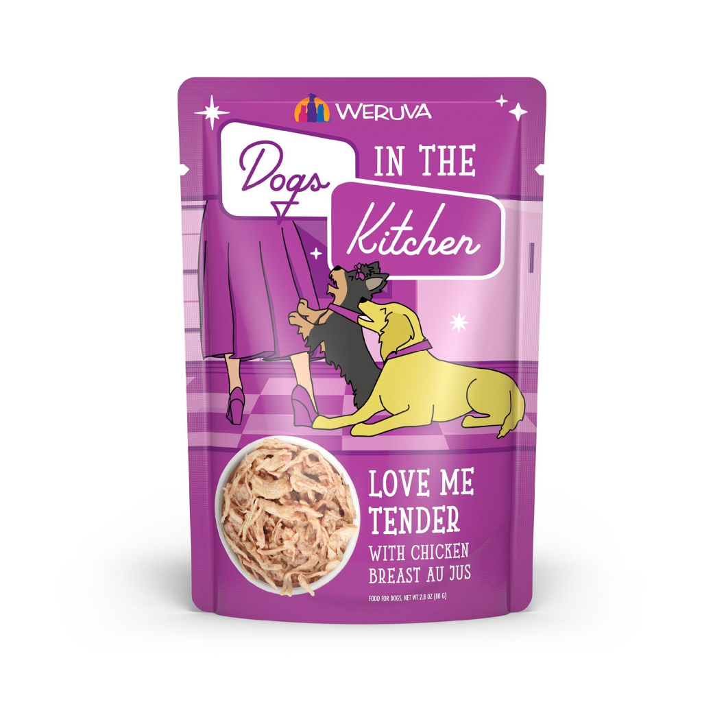 Dogs in the Kitchen Love Me Tender with Chicken Breast Au Jus Wet Dog Food Pouch, 2.8-oz