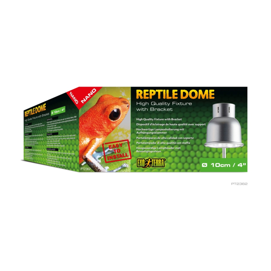 Exo Terra Reptile Dome NANO Fixture with Bracket, 40-watt