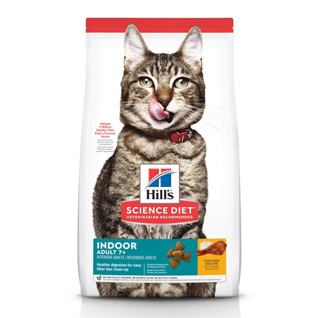 Adult 7+ Indoor Chicken Recipe Dry Cat Food 3.5-lb