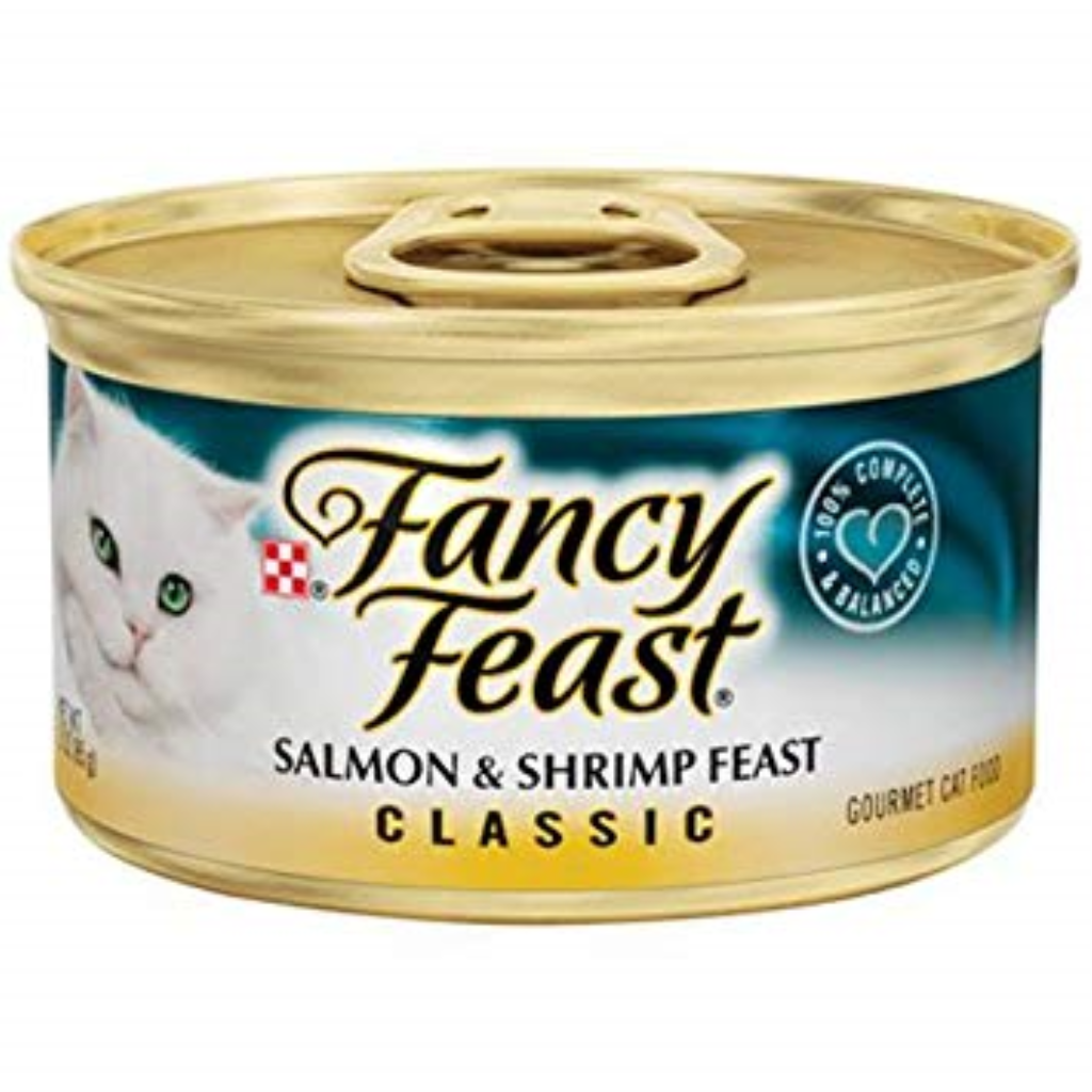 Fancy Feast Classic Salmon & Shrimp Feast Canned Cat Food, 3-oz