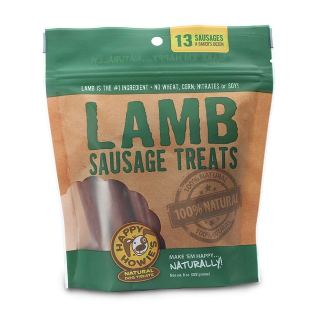 Happy Howie's Lamb Sausage Dog Treat, 4-in, 13-count