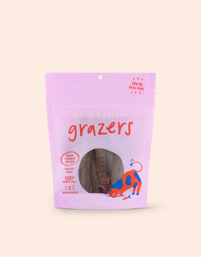 Bocce's Dog Grazers Jerky Sticks, Beef & Carrot, 4-oz - Blylee's ...