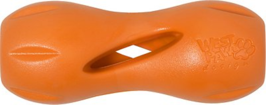 West Paw Zogoflex Qwizl Dog Toy, Tangerine, Large