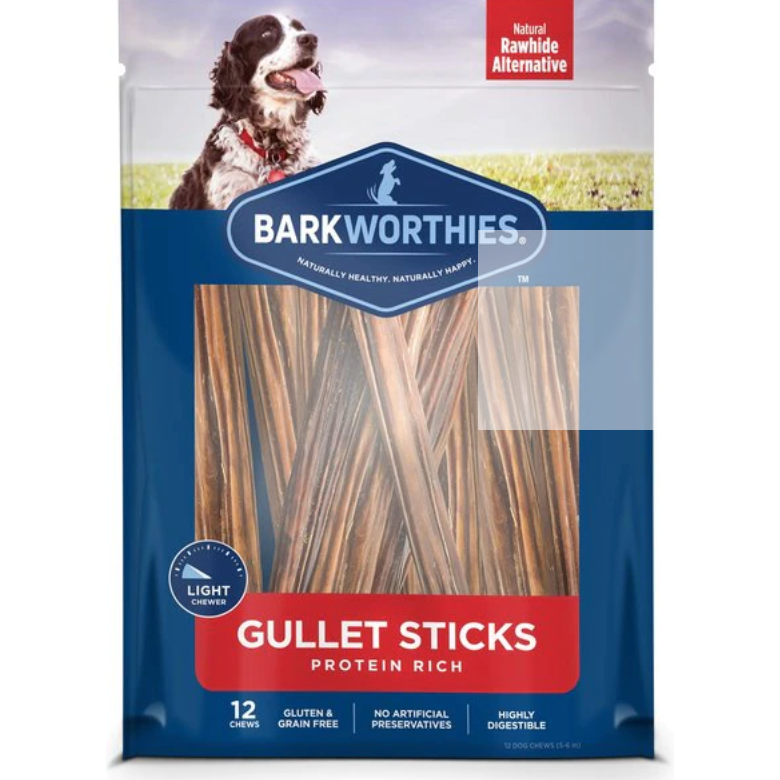 BARKWORTHIES DOG BEEF GULLET STICKS 6 INCHES 12 PACK