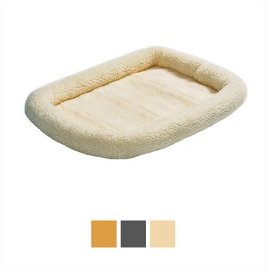 MidWest Quiet Time Fleece Pet Bed & Crate Mat, Natural, 22-in