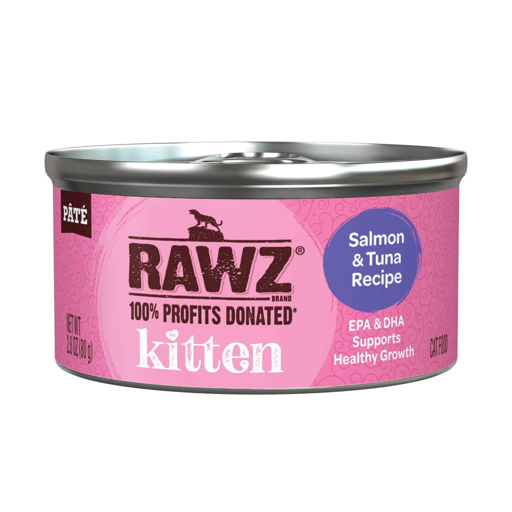 RAWZ Kitten Salmon & Tuna Wet Cat Food Can, 2.8-oz