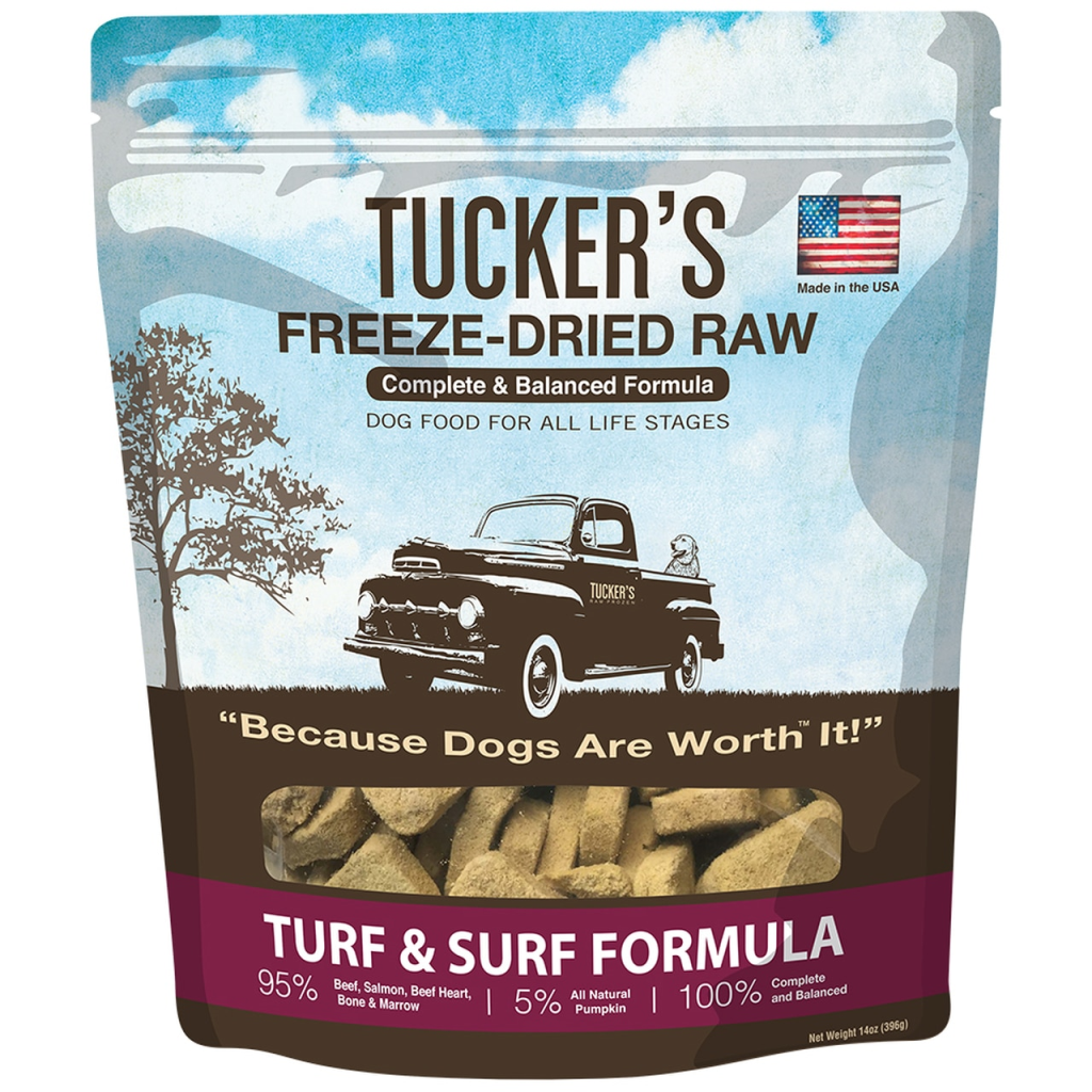 Tucker's Freeze-Dried Raw Turf & Surf Food for Dogs, 14-oz